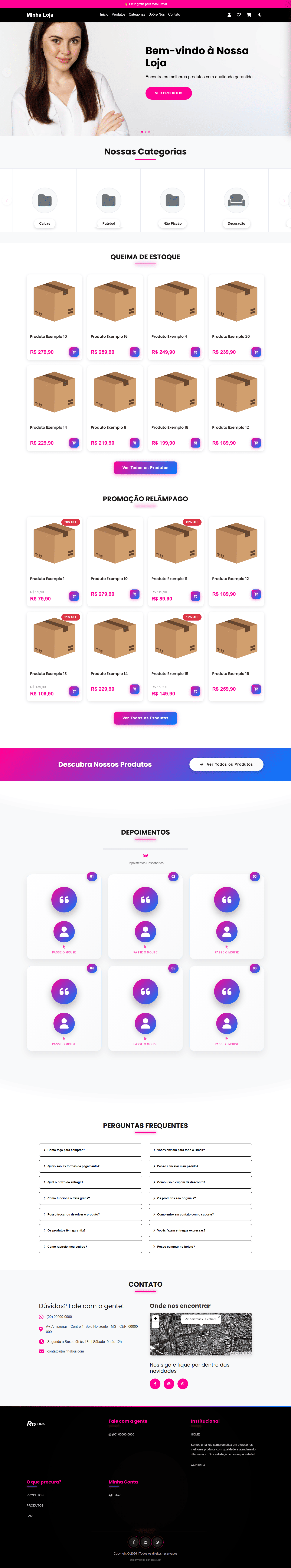 Prévia da loja virtual no Ecossistema RBSlink.bio
